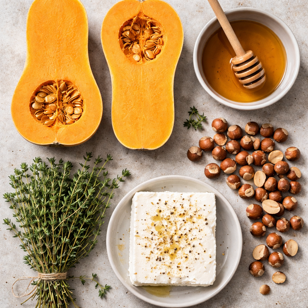 Butternut Rôti au Miel, Thym, Feta et Noisettes : L'Accord Parfait de Douceur et de Croquant ! ingredients photo
