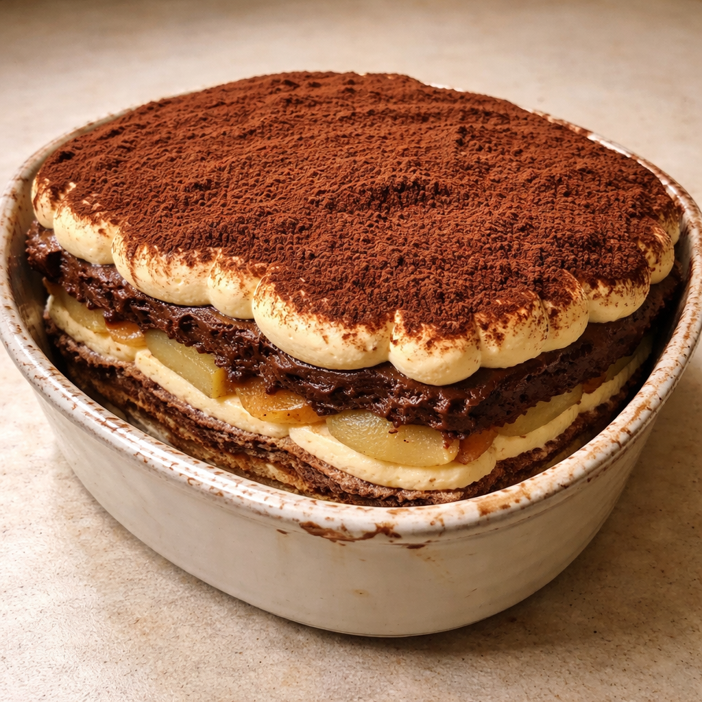 Tiramisu au chocolat et poires featured photo