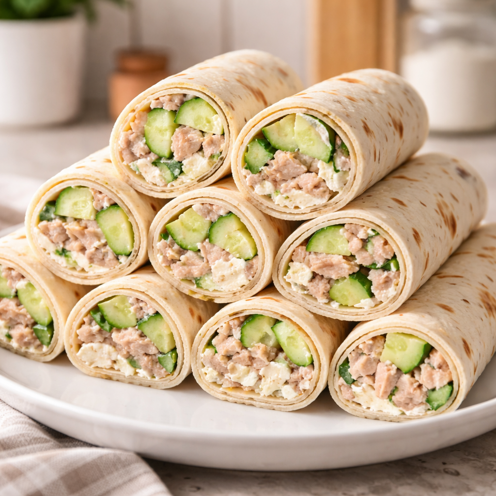 Wraps au thon, concombre et fromage featured photo