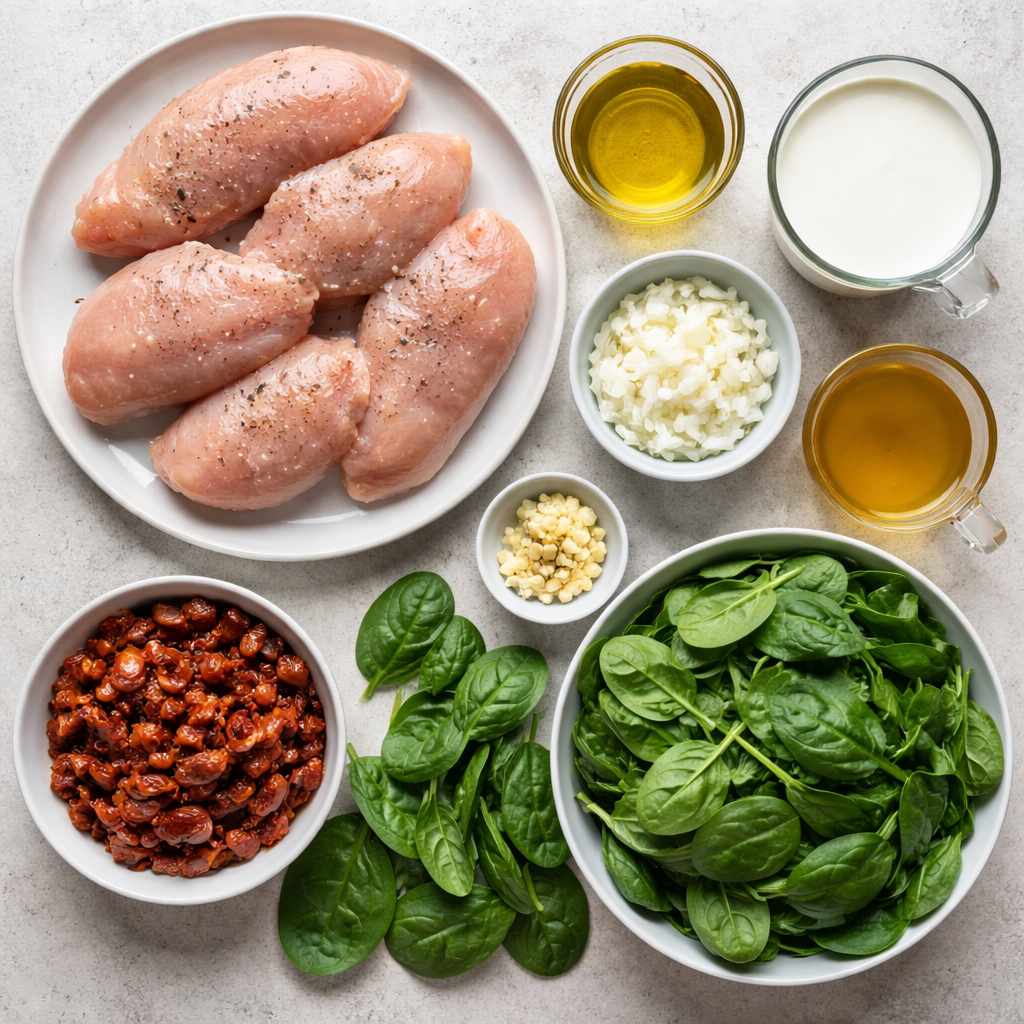 poulet crémeux à la toscane ingredients photo