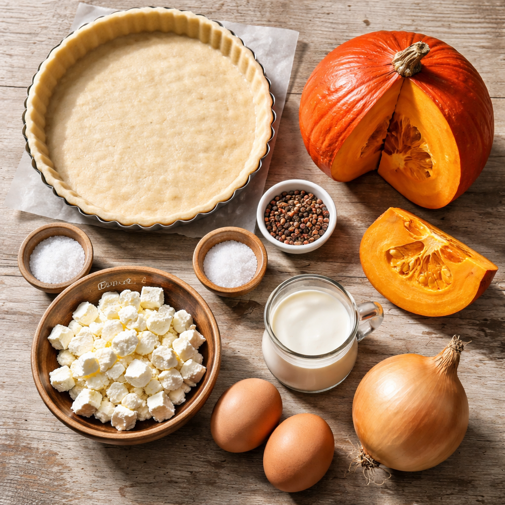 Tarte Rustique au Potimarron et Féta ingredients photo