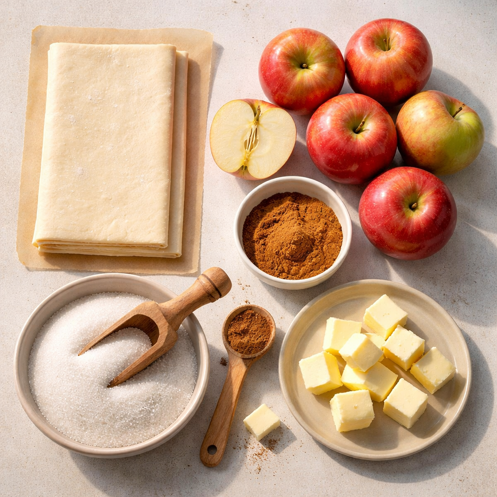 Roulés feuilletés aux pommes ingredients photo