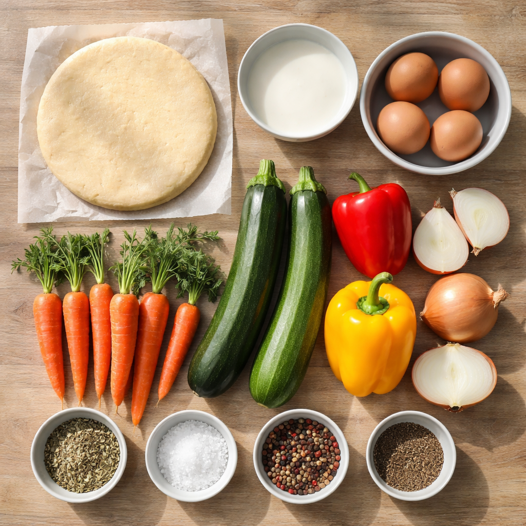 Tarte aux légumes ingredients photo