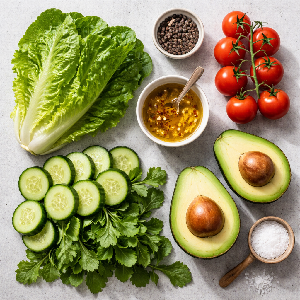 Salade simple et rapide ingredients photo