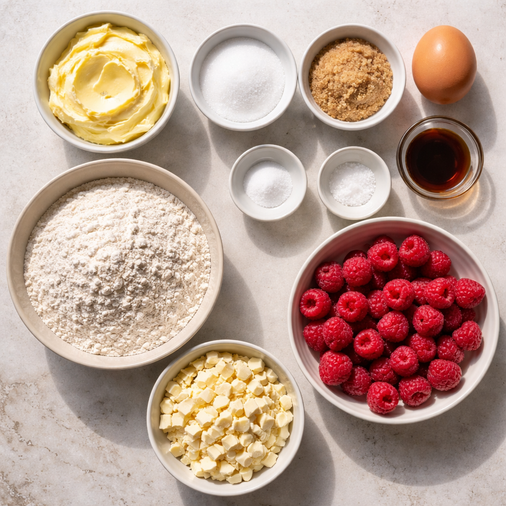 Cookies Framboise Chocolat Blanc ingredients photo