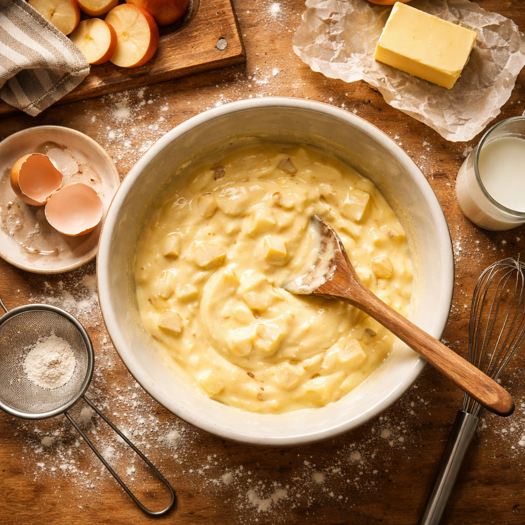 Fondant aux Pommes preparation photo