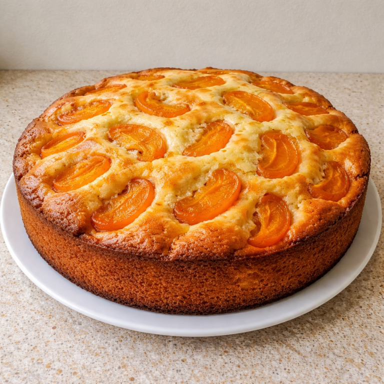 Cake with apricots and yogurt featured photo