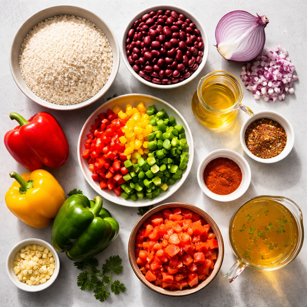 Riz Cajun aux Haricots Rouges : Le Meilleur Confort Végétal ingredients photo