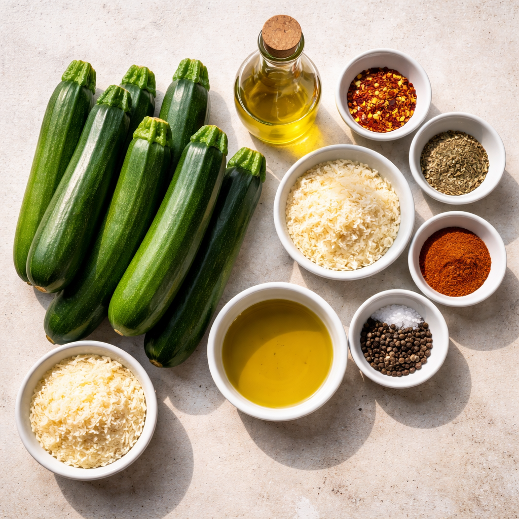 Chips de courgettes croustillantes au four ingredients photo