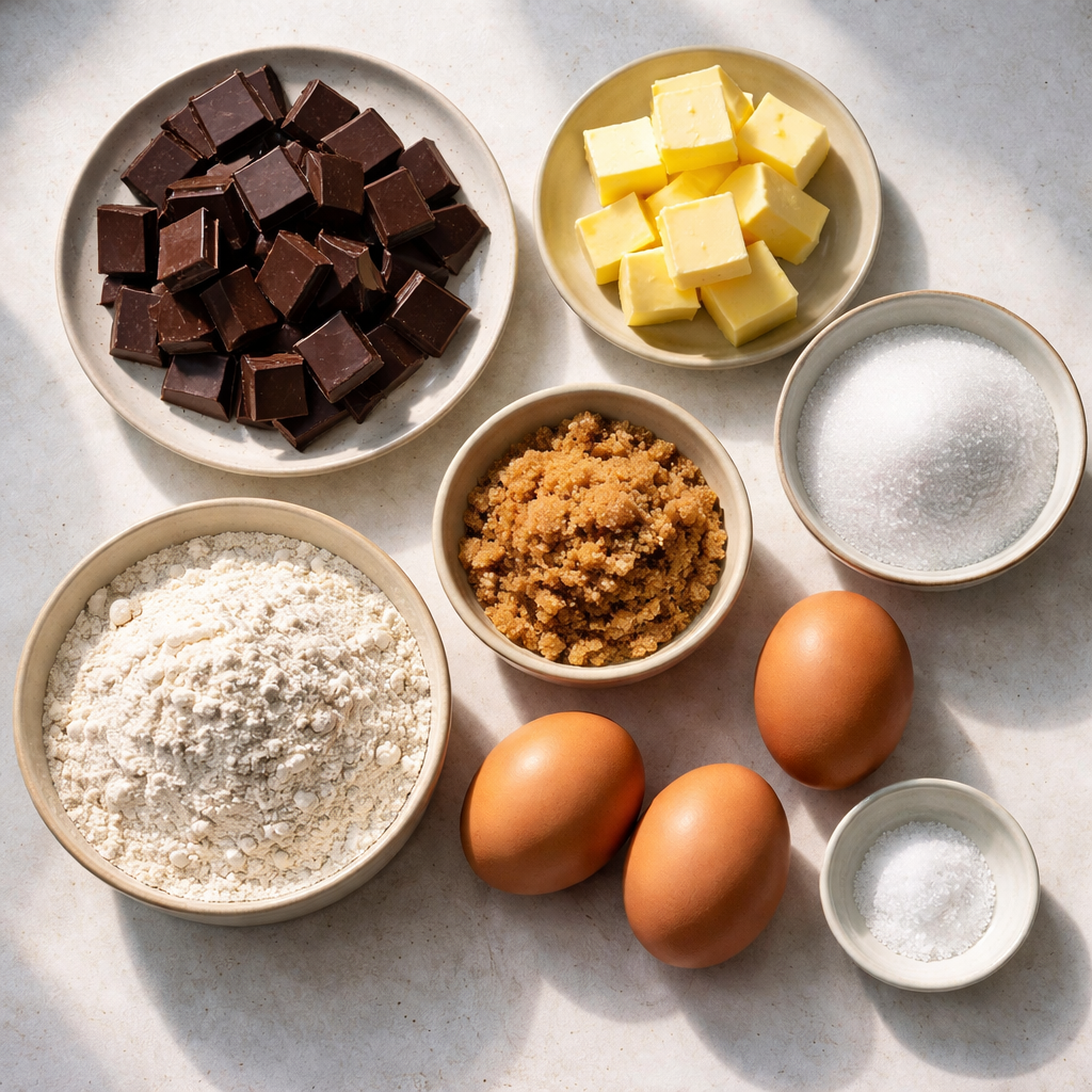 Cookies façon brownie ingredients photo