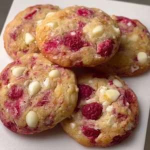 Cookies Framboise Chocolat Blanc délicieux et moelleux