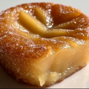 Délicieux fondant aux pommes servi avec une sauce caramel