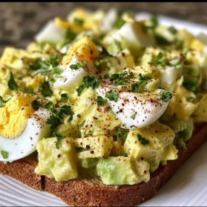 Salade d'avocat et d'œufs, un plat frais et nutritif.