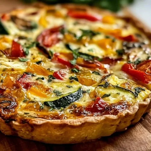 Tarte aux légumes colorée et appétissante, idéale pour un repas équilibré.