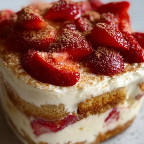Tiramisu Fraises Mascarpone, un dessert italien crémeux et fruité