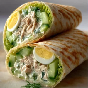 Wraps au thon avec concombre et fromage